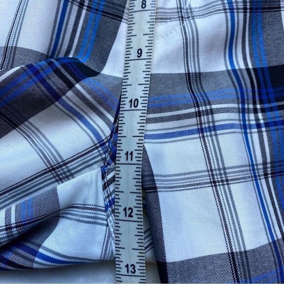 Travis Mathew Plaid White/Blue Golf Shorts Size 34 - Picture 12 of 13